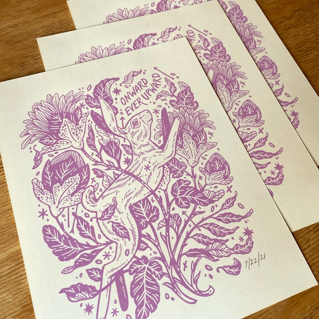 Onward Ever Upward Print - Lilac Edition