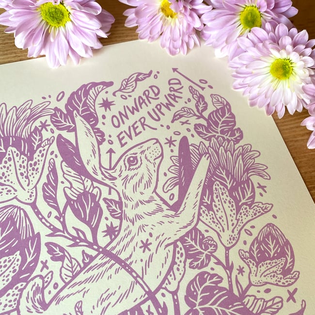 Onward Ever Upward Print - Lilac Edition
