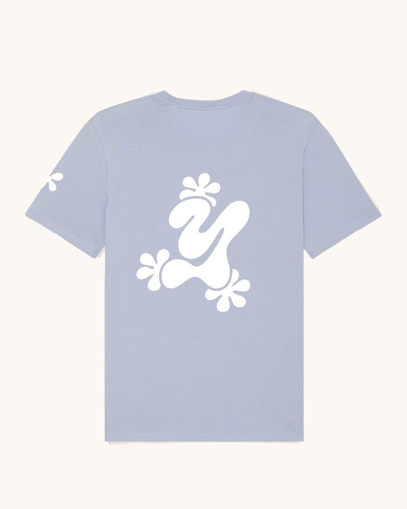 Image of Tee-shirt bleu "Y" FLOWERS 