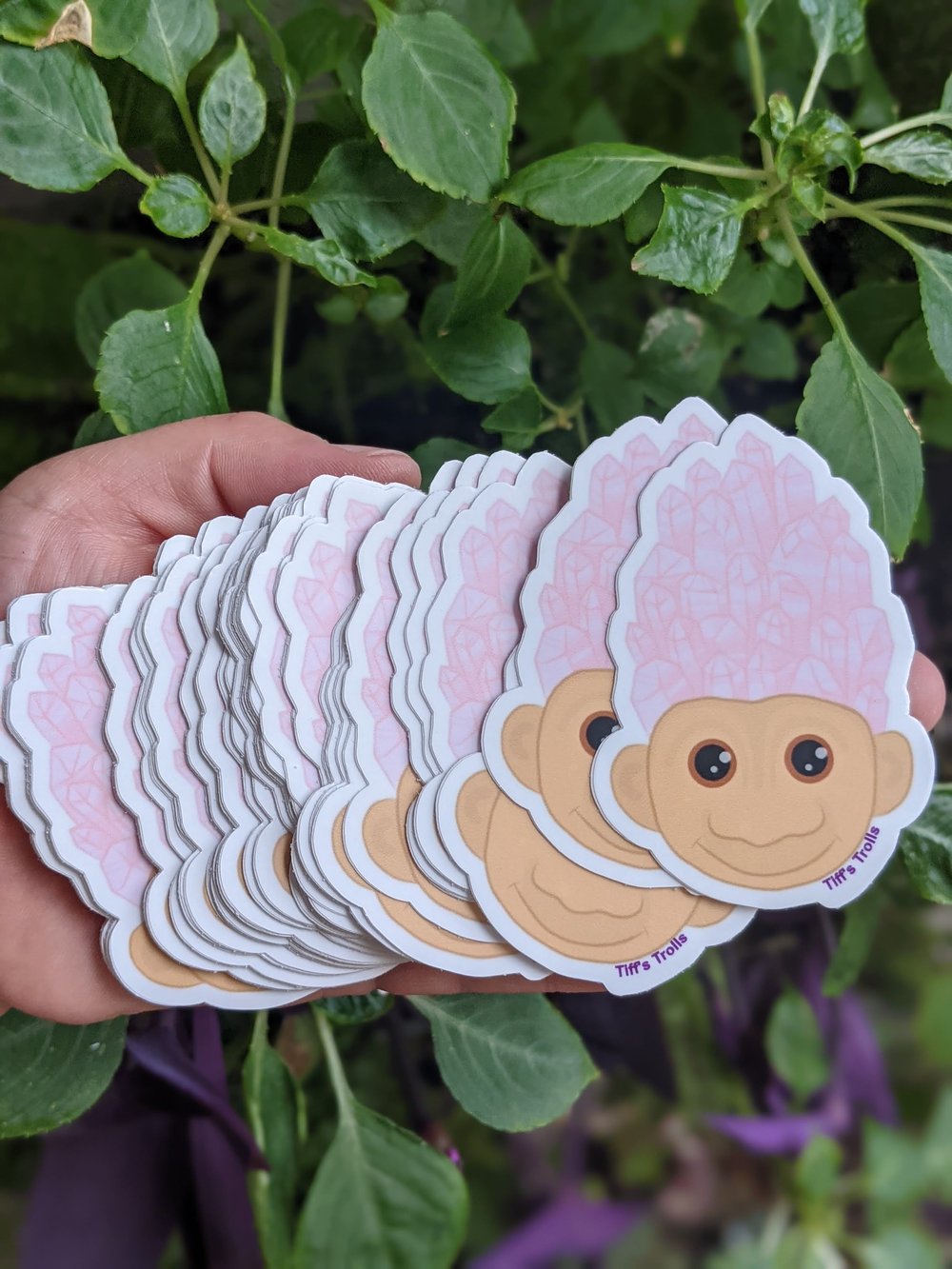 Rose Quartz Troll Sticker 3"