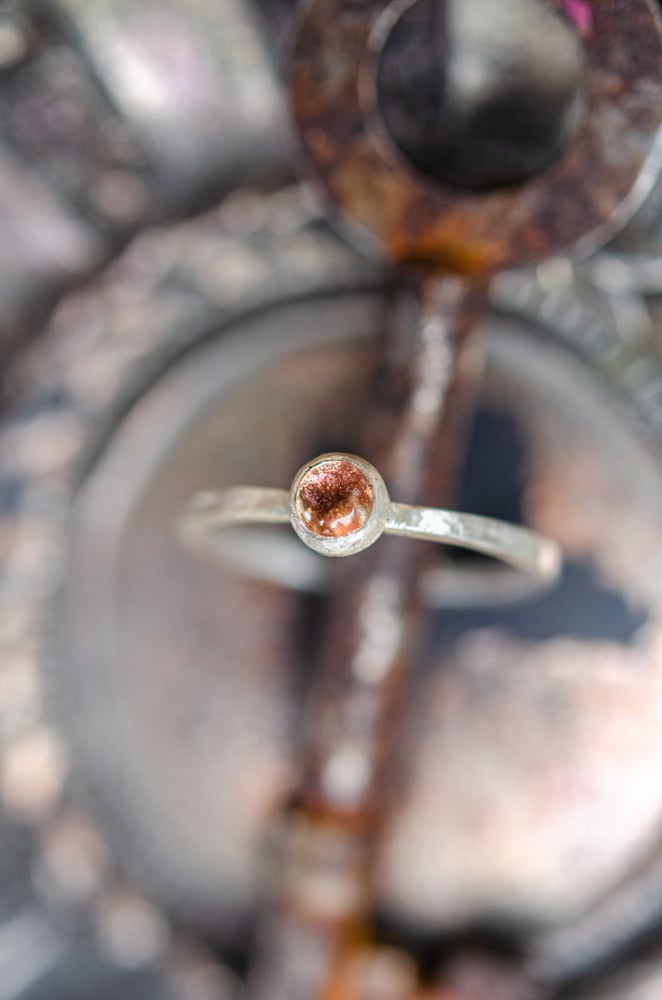 Image of oregon sunstone stacker ring