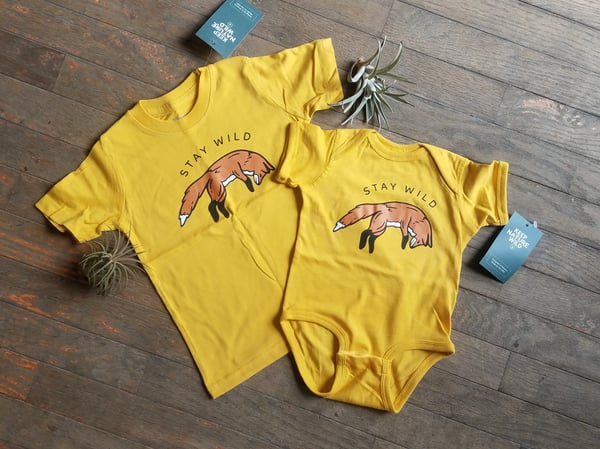 Image of Stay Wild Fox Onesie and Toddler Tee