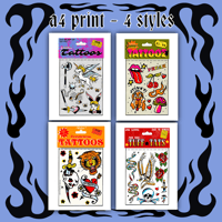Image 1 of Temporary Tattoos - A4 Print