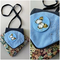 Image 1 of Handpainted Butterfly Diamond Bag