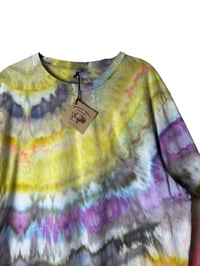 Image 2 of XL Unisex Adult Soft Long Sleeve Tee in Soft Brights Agate Ice Dye