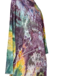 Image 10 of 1XL Drapey 3/4 Sleeve Cardigan With Pockets in Rustic Watercolor Ice Dye