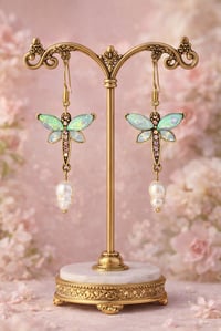 Image 1 of Opalescent Butterfly Earrings 