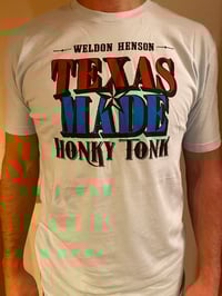 Image 1 of T-Shirt Texas Made Honky Tonk Full Color Logo / Light Blue Shirt