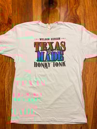 Image 2 of T-Shirt Texas Made Honky Tonk Full Color Logo / Light Blue Shirt