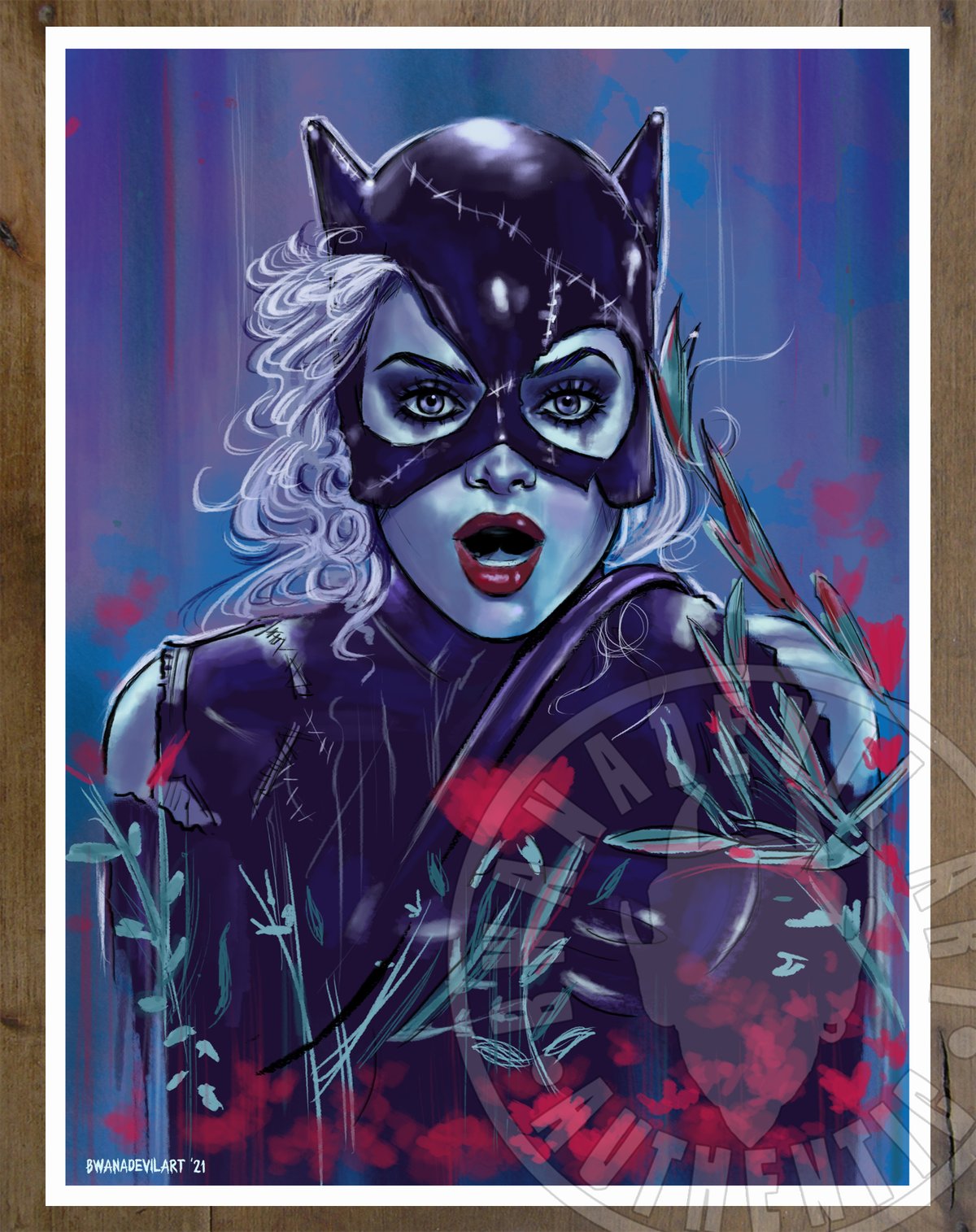 Catwoman Art Print 9x12 In Bwanadevilart