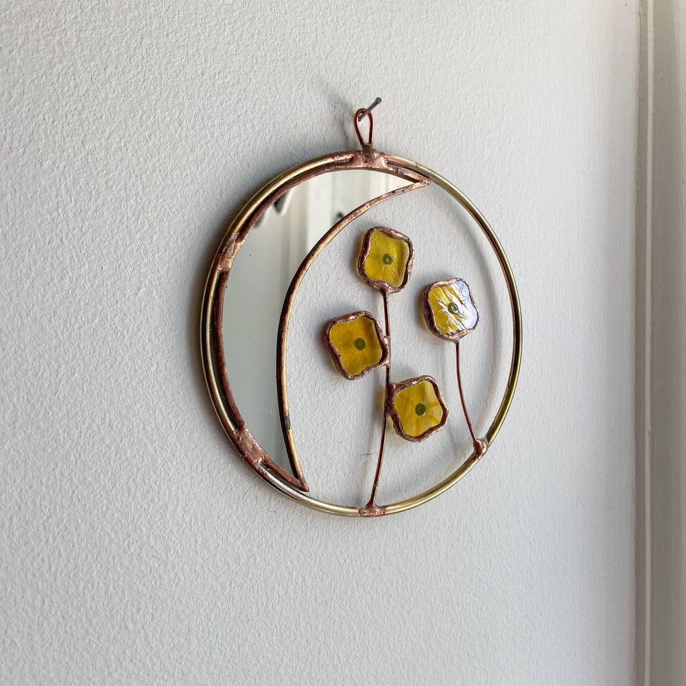 Image of Moon with Yellow Flowers Wreath