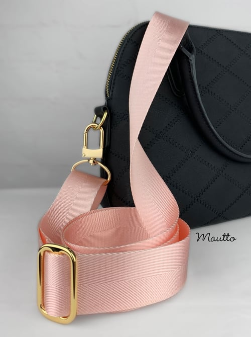 Image of Light Pink Adjustable Strap for Bags - Luxurious Satin Nylon, 1.5" Wide - U Shape Style #16XLG Hooks