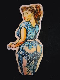 Image 1 of 50's Pinup girl - large scale sticker 