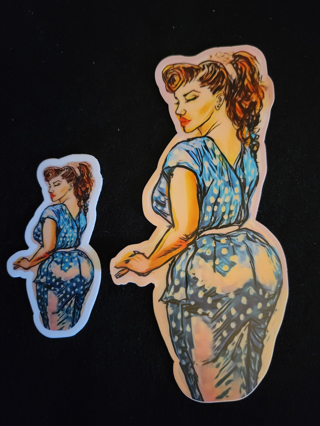 Image of 50's Pinup girl - large scale sticker 
