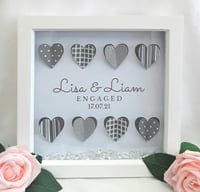 Image 1 of Personalised Engagement Frame, Engagement Gift, Engagement LED Frame, Engagement Box Frame