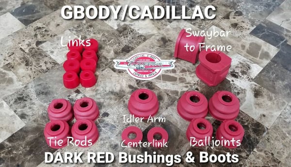 Image of GBODY / CADILLAC DARK RED BUSHING & BOOTS