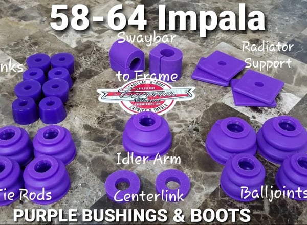 Image of 1958-1964 IMPALA PURPLE BUSHINGS & BOOTS