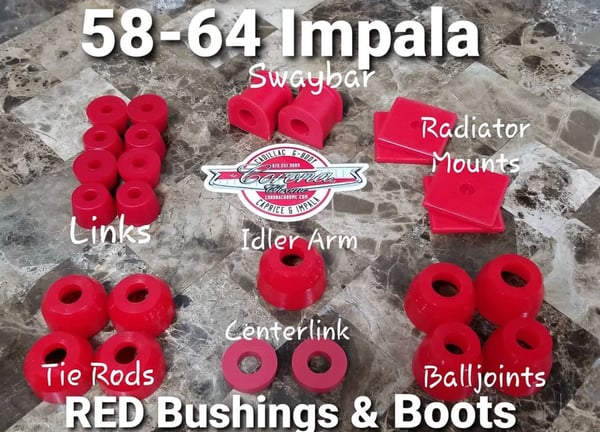Image of 1958-1964 IMPALA RED BUSHINGS & BOOTS