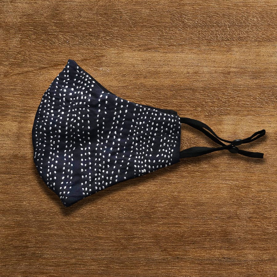 Image of Slow-stitch mask - blue/grey