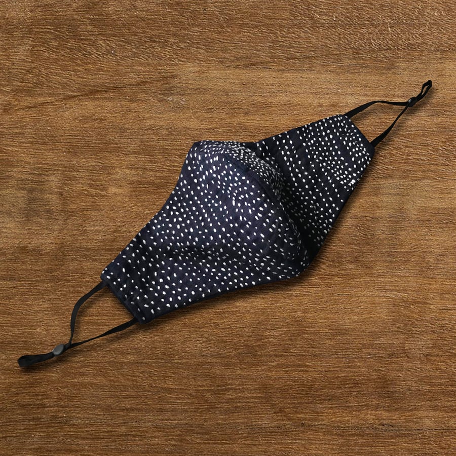 Image of Slow-stitch mask - blue/grey