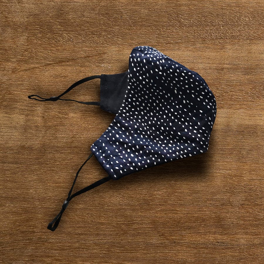 Image of Slow-stitch mask - blue/grey