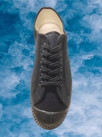 Image 2 of VEGANCRAFT all black canvas military sneaker shoes made in Slovakia 
