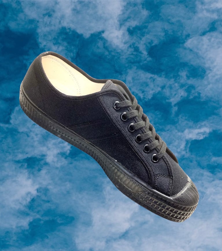VEGANCRAFT all black canvas military sneaker shoes made in Slovakia Image 5