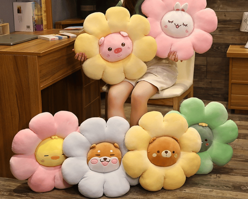 Animal Flower Plush Pillow