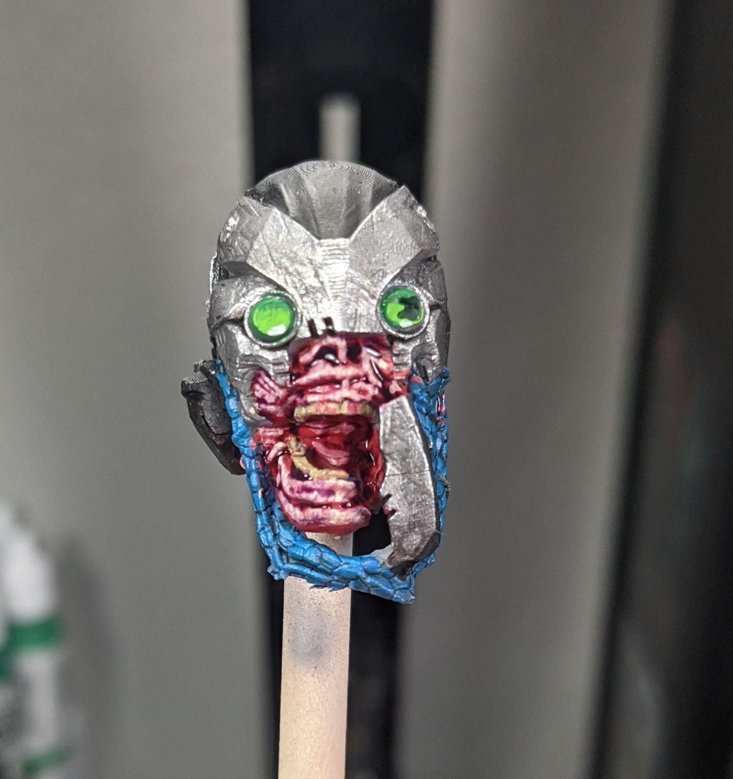 Painted zombie mercenary head