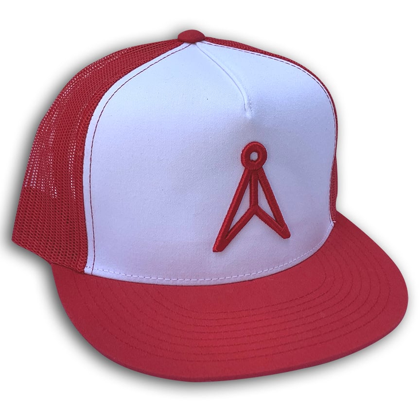 Logo Trucker Hat in Red + White