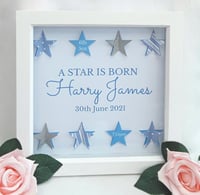 Image 1 of Star Frame, Personalised New baby frame,a star is born frame,baby boy frame,nursery decor,baby keeps