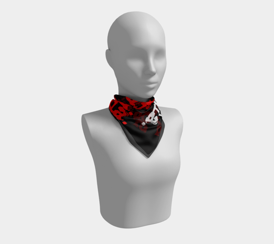 Image of "Soraia" Red/White Repeat Logo Bandana