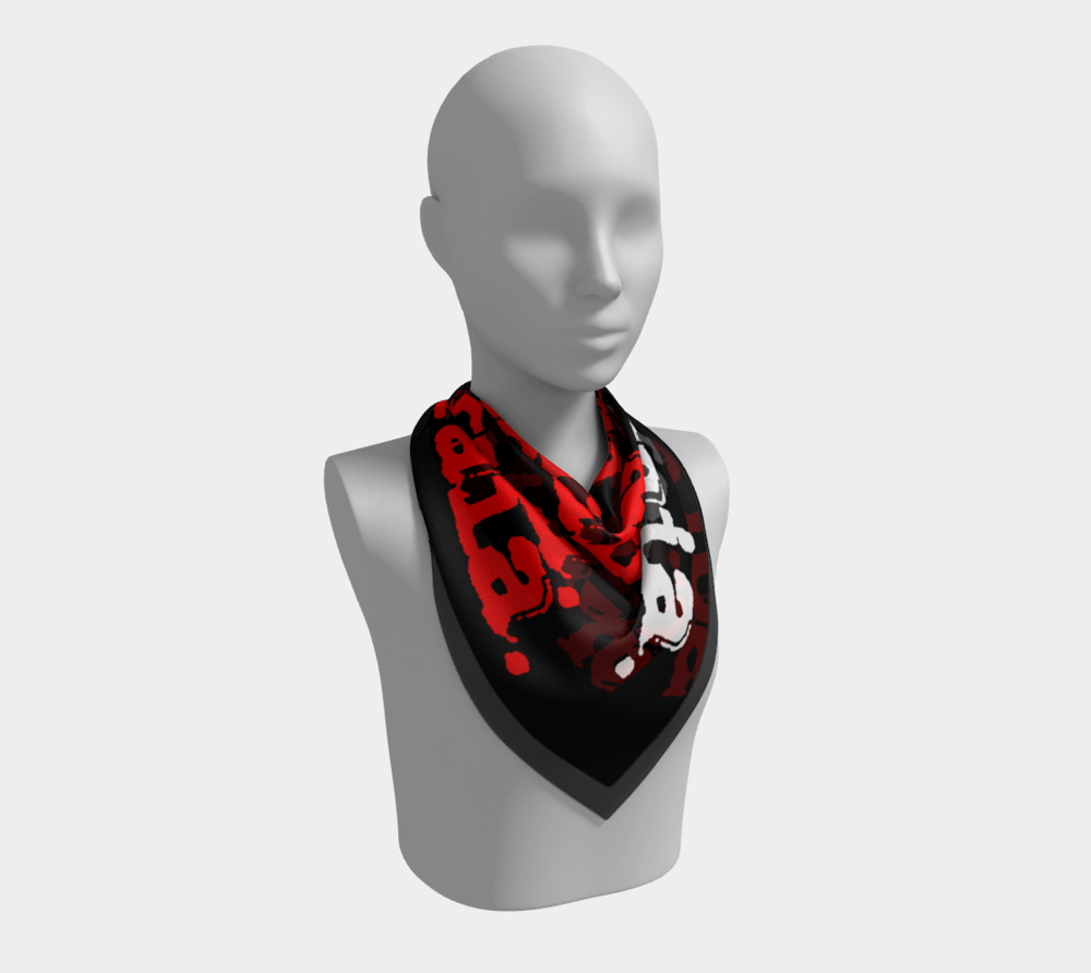 Image of "Soraia" Red/White Repeat Logo Silk Scarf 