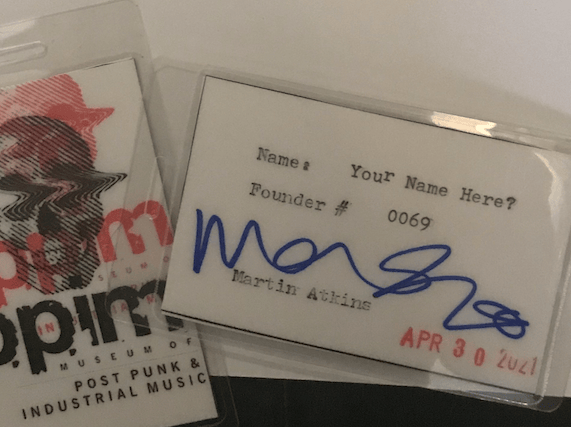 Image of Founders Edition Museum of Post Punk and Industrial Shirt, signed letter and numbered pass 