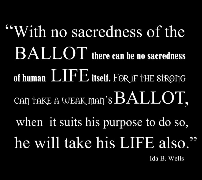 Image of IDA B WELLS BALLOT QUOTE