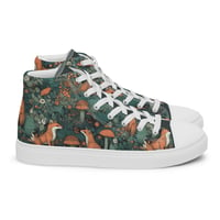 Image 5 of Boho Nature Cottagecore Inspired Fox Among Mushrooms Women’s high top canvas shoes