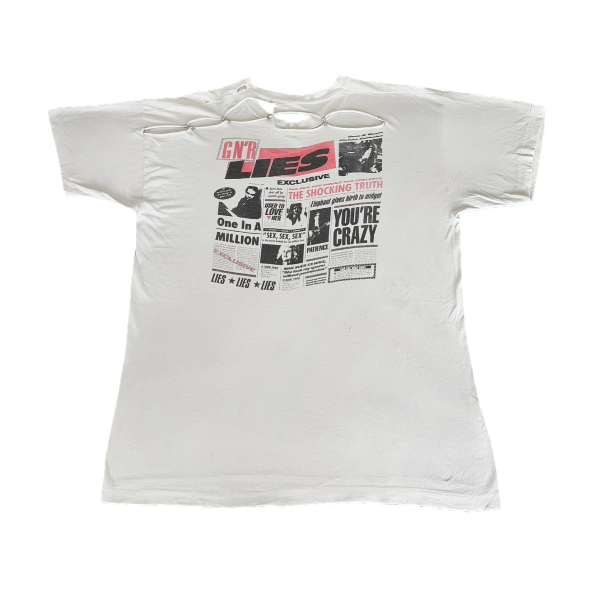 Rare* Guns 'n Roses 1988 'G N' R Lies' White T-Shirt | NLVintage Rare* Guns 'n Roses 1988 'G N' R Lies' White T-Shirt | NLVintage