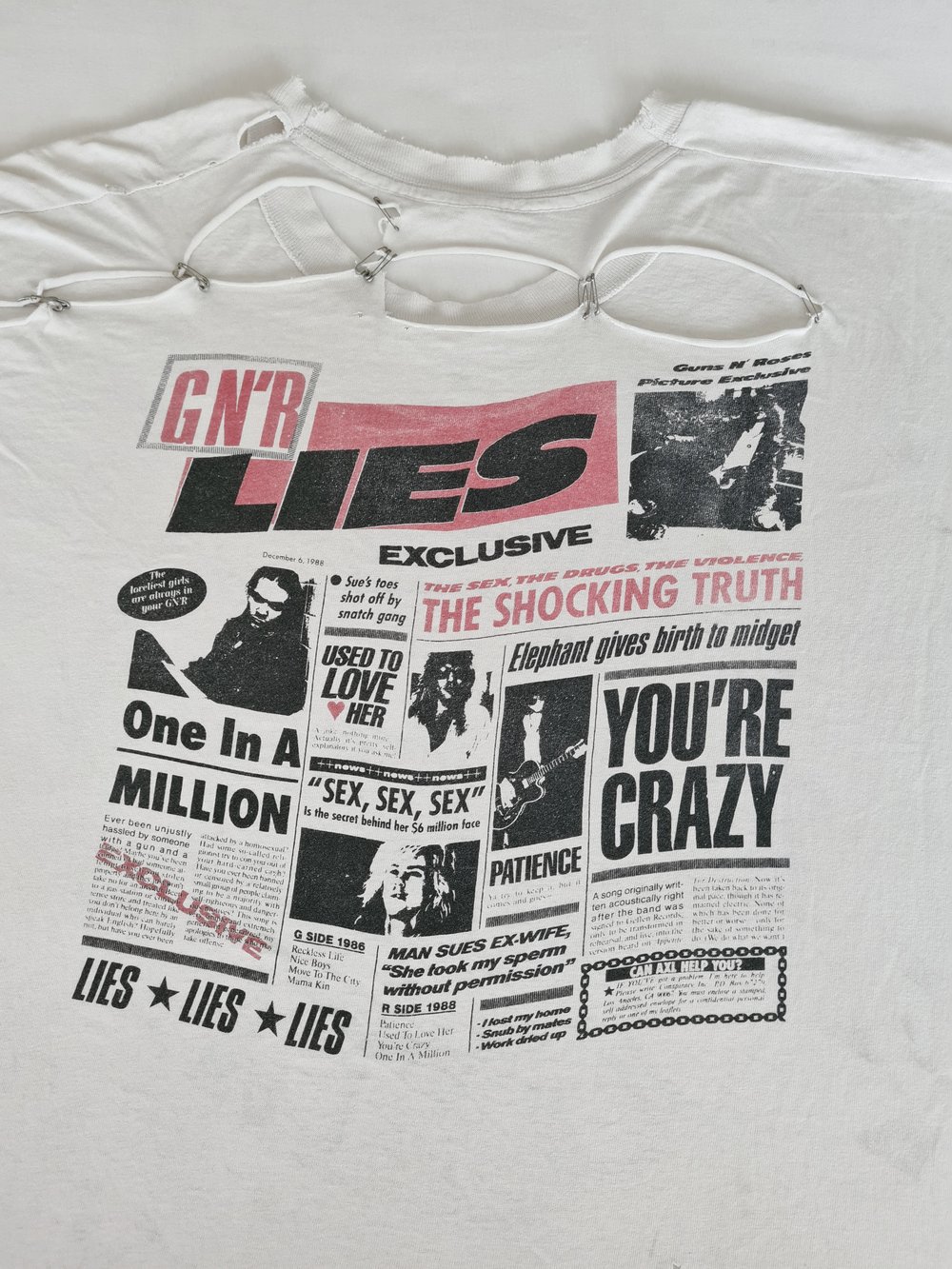 *Rare* Guns 'n Roses 1988 'G N' R Lies' White T-Shirt