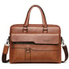 Men's Leather Briefcase Business Laptop Bag Waterproof Travel Satchel Bag Messenger Bag for Men