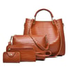 2021 Fashion Shoulder Crossbody Bag Pu Leather Crocodile Pattern Women Tote Handbag 4Pcs Set Satchel