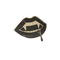 BLACK VAMPIRE FANGS PIN