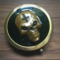 Image 1 of 3D Resin Skull Compact Handbag Mirror in Bronze *ON SALE - WAS £30 NOW £18*