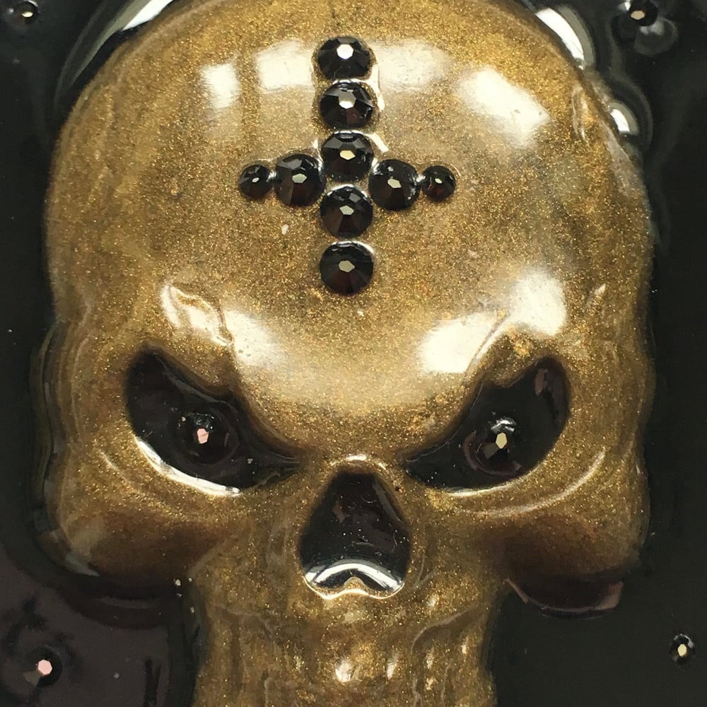 3D Resin Skull Compact Handbag Mirror in Bronze *ON SALE - WAS £30 NOW £18*