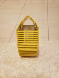 Image 2 of Yellow wooden basket see-through purse