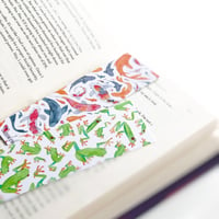 Image 1 of Koi and Red Eyed Tree Frog Double Sided Bookmark