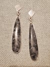 Larvikite Diamond-Shaped Base Post Earrings (#1091)