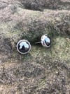 Hematite Chunky Button Post Earrings (#1095)