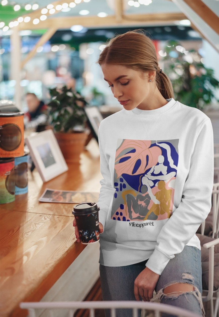 Image of Pilot Apparel Female Support Graphic Long Sleeve Sweater 