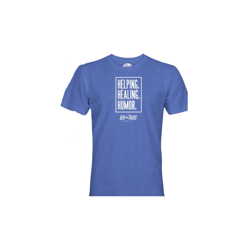 Image of Helping Healing Humor Royal Shirt
