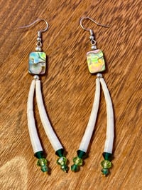 Green Dentalium Earrings